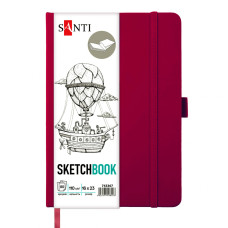 Блокнот для графіки, 16х23см, 80 арк, 110г/м2, сливовий, Santi,  743367