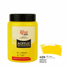 Фарба акрилова, Жовта, 400 мл, ROSA Studio, 322419409