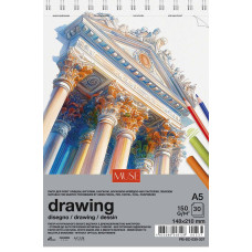 Скетчбук для малювання, А5, 30 арк, 150 г/м2, пружина, MUSE, PB-SC-030-337 Скетчбук для малювання, А5, 30 арк, 150 г/м2, пружина, MUSE, PB-SC-030-337