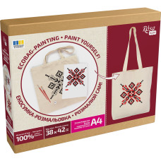 Набір, екосумка-розмальовка, Вишиванка, бавовна 220 г/м2, 38х42см, ROSA Talent, N0003651 Набір, екосумка-розмальовка, Вишиванка, бавовна 220 г/м2, 38х42см, ROSA Talent, N0003651