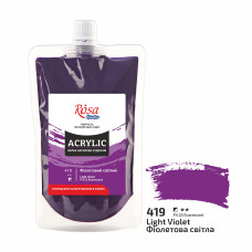 Фарба акрилова, Фіолетова світла, 200 мл, ROSA Studio, 323200419 Фарба акрилова, Фіолетова світла, 200 мл, ROSA Studio, 323200419