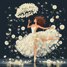 Картина за номерами, Кульбаби і танцівниця, 40*40см, Santi, 955644