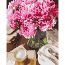 Картина за номерами, Півонії та ранок, 40*50см, Santi, 955762
