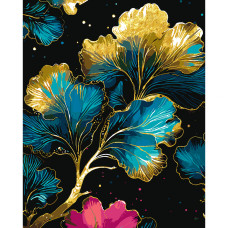 Картина за номерами, Золоті пелюстки, 40*50см, поталь, Santi, 955284