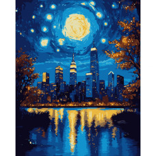 Картина за номерами, Чарівне місто, 40*50см, LED підсвітка, Santi, 956651