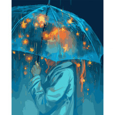 Картина за номерами, Зірки під дощем, 40*50см, LED підсвітка, Santi, 955429