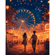 Картина за номерами, Перше побачення, 40*50см, LED підсвітка, Santi, 956645