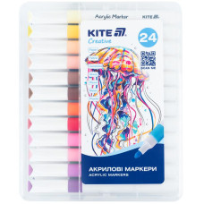 Набір акрилових маркерів Jumbo, 24 кол, Kite, K-1291