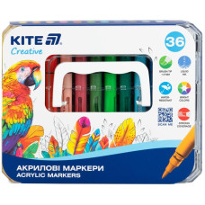 Набір акрилових маркерів з рідкими чорнилами, 36 кол, Kite, K-1163