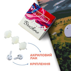 Набір, акриловий лак (3шт по 3мл) + кріплення для картини, Brushme, L300