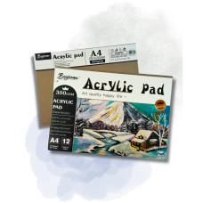 Склейка для акрилу, 300 г/м2, А4, 12 арк, Boyixuan, SBOOK12_300
