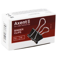 Набір біндерів 12 шт, 19мм, чорні, Axent, 4401-A