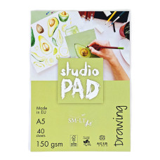 Склейка для ескізів та рисунку Studio, А5, 150г/м2, 40л, SMILTAINIS, 5PS-40(150)/ST