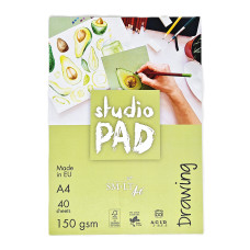 Склейка для ескізів та рисунку Studio, А4, 150г/м2, 40л, SMILTAINIS, PS-40(150)/STD