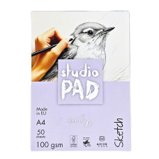 Склейка для ескізів Studio, А4, 100г/м2, 50л, SMILTAINIS, ES-50(100)/STD