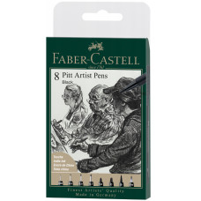 Набір капілярних ручок PITT Artist Pens (8 шт різної товщини), Faber-Castell, 167158 Набір капілярних ручок PITT Artist Pens (8 шт різної товщини), Faber-Castell, 167158